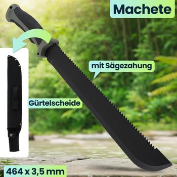 Preview: Survival Set - Beil, Messer & Machete mit 3 Gürtelscheiden, Wetzstein & Profi-Feuerstahl  mit Schaber - für Outdoor, Camping und Abenteuer