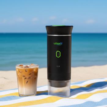 Preview: Perfekter, tragbarer Espresso überall: Espresso To Go Akku-Kaffeemaschine für Camping, Reise & Büro – Für Kapsel und Pulver – Luxuriöser Genuss