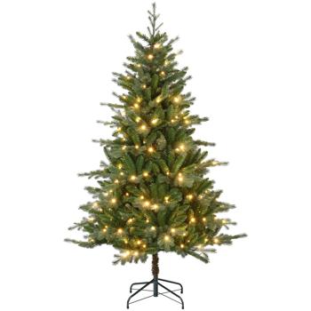 Preview: Premium LED Weihnachtsbaum, Kunstbaum 180 cm voluminös dicht beleuchtet - Christbaum mit 210 Lichtern, klappbar, festliche Deko für Innenbereich