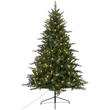 Preview: Albero di Natale LED premium, albero artificiale 210 cm voluminoso e densamente illuminato - albero con 290 luci, pieghevole, decorazione festiva per interni