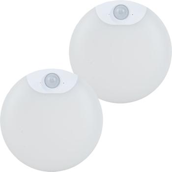 Preview: Lot de 2 lampes LED de placard avec détecteur de mouvement – Veilleuse rechargeable, magnétique et sans fil – Idéale comme éclairage d’escalier et pour armoire