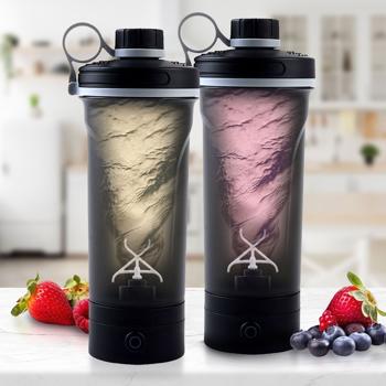 2 shakers électriques pour boissons protéinées et smoothies – portables, sans fil, rechargeables par USB-C, résultats sans grumeaux – idéaux pour le sport