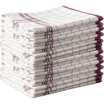 Preview: Set da 20 canovacci in mezzo lino durevoli: 55% lino–45% cotone, bordeaux, 70x50cm, lavabili a 95&deg;C, OEKO-TEX – molto assorbenti, senza aloni e pelucchi