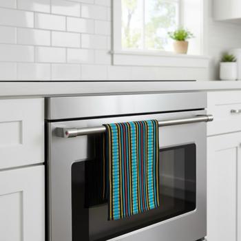 Preview: Set da 20 panni da cucina multiuso 100% cotone: canovaccio altamente assorbente & panno multiuso, turchese-nero - panno da asciugatura robusto per casa e ristorazione