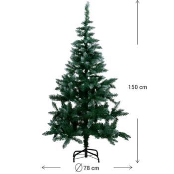 Preview: Albero di Natale magnifico e denso 150 cm, 350 rami: Realistico abete artificiale – Per decorazioni natalizie perfette