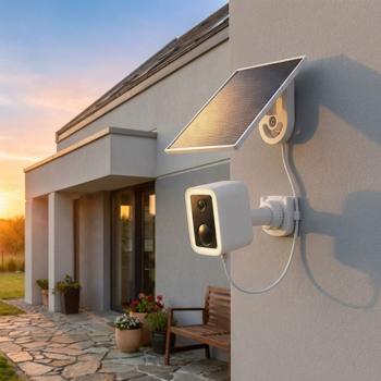 WLAN Solar Überwachungskamera Aussen 3MP, Autarke IP66 Funkkamera mit Flutlicht, App-Steuerung, PIR-Sensor & Gegensprechanlage, Weiss