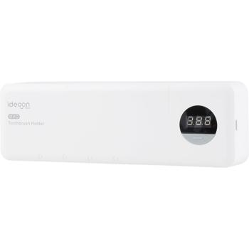 Preview: Porte-brosses à dents à UV – stérilisateur hygiénique pour 4 brosses à dents – sans perçage, chargement USB, écran LCD, blanc, 22 cm