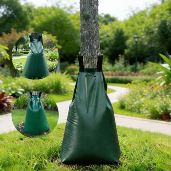 Preview: Sac d’arrosage pour arbre, 75 L – sac d’irrigation résistant aux UV et aux intempéries – fermeture à glissière avec 2 anses – 9 h de goutte à goutte