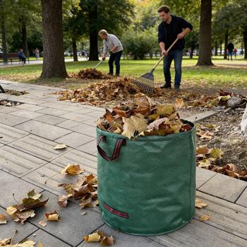 Preview: Sac à déchets verts XL 272 litres, Ø 67 x 76 cm – sac de jardinage à double fond, pliable, idéal pour déchets végétaux, polypropylène 150 g/m²