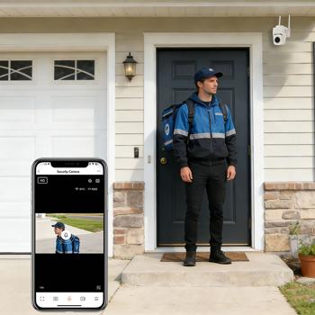 Preview: Telecamera di sorveglianza da esterno 2K WLAN IP65 resistente alle intemperie: telecamera esterna a 355 gradi con rilevamento persone, app, visione notturna e sistema interfono