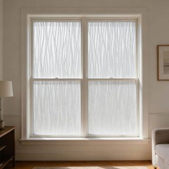 Preview: Pellicola oscurante 3D design ondulato per finestre 45 x 200 cm – pellicola oscurante a adesione statica con protezione UV – pellicola decorativa riutilizzabile