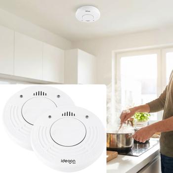Lot de 2 détecteurs de fumée premium avec pile 10 ans – certifiés DIN EN 14604 avec signal d’alarme extra puissant de 85 dB et pile au lithium