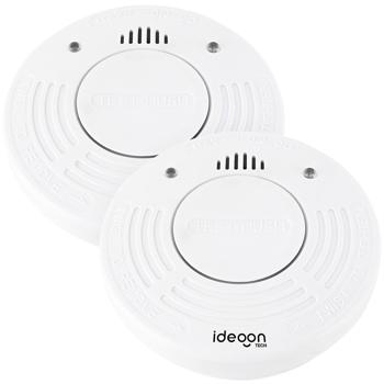 Preview: Lot de 2 détecteurs de fumée premium avec pile 10 ans – certifiés DIN EN 14604 avec signal d’alarme extra puissant de 85 dB et pile au lithium