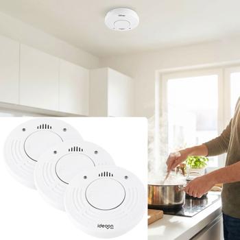 3er-Set Premium Rauchmelder mit 10 Jahren Batterielebensdauer - Zertifiziert nach DIN EN 14604 mit extra lautem 85dB Alarmsignal und Lithium Batterie