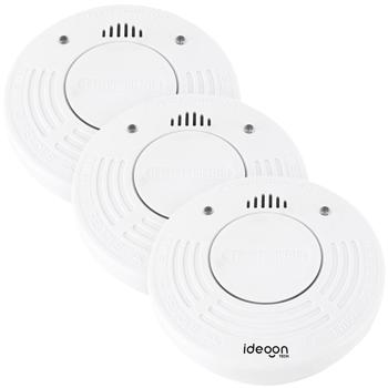 Preview: Lot de 3 détecteurs de fumée premium avec pile 10 ans – certifiés DIN EN 14604 avec signal d’alarme très puissant de 85 dB et pile au lithium