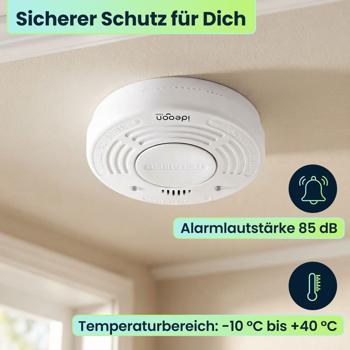 Preview: 3er-Set Premium Rauchmelder mit 10 Jahren Batterielebensdauer - Zertifiziert nach DIN EN 14604 mit extra lautem 85dB Alarmsignal und Lithium Batterie
