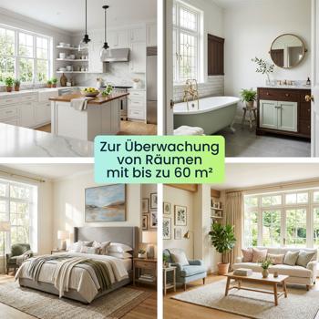 Preview: 3er Set WLAN Rauchmelder mit App-Benachrichtigung – Smart vernetzter Feuermelder nach EN 14604 mit 85dB Alarm & 5 Jahren CR123A Batterielebensdauer