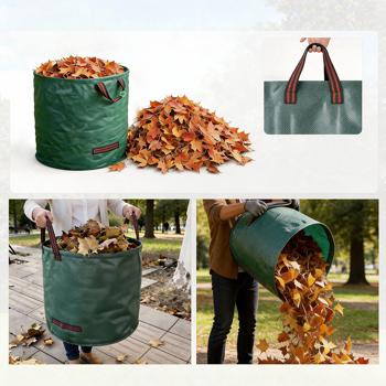 Preview: 2 sacs à déchets verts XL 272 litres, Ø 67 x 76 cm – sacs de jardinage à double fond, pliables, idéaux pour déchets végétaux, polypropylène 150 g/m²