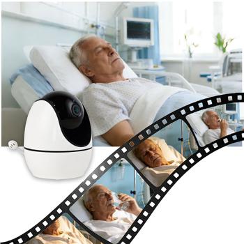 Preview: Caméra de surveillance HD avec écran, pivotante et inclinable – fonctions appel SOS, interphone, vision nocturne – idéale pour seniors