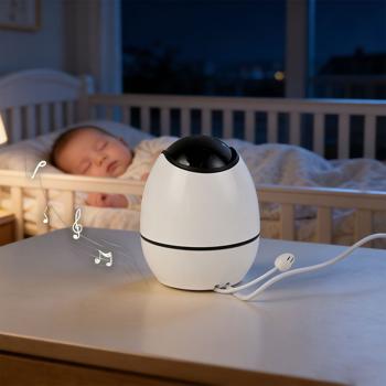 Preview: Caméra de surveillance HD avec écran, pivotante et inclinable – fonctions appel SOS, interphone, vision nocturne – idéale pour seniors