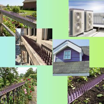 Preview: Lot de 24 pics anti-pigeons, bruns, 10,8 m – répulsifs efficaces en polycarbonate – 3 rangées de pointes contre pigeons, mouettes, martres, chats et écureuils