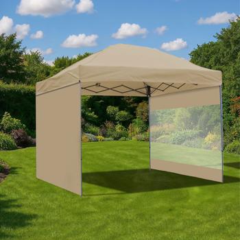 Preview: Barnum pliant ultra-compact 3 x 3 m kaki, 2 parois latérales – tonnelle mobile et solide pour événements, marchés, fêtes, camping