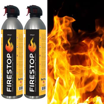 2er-Set Feuerlöschspray Firestop, Brandklasse A/F, Fluorfrei, 600ml, Fettbrandlöscher für Speiseöl bis 5L – Kompakt & Sicher, 5A 5F
