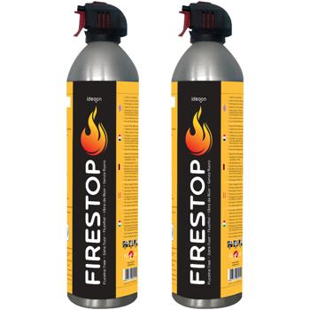 Preview: 2er-Set Feuerlöschspray Firestop, Brandklasse A/F, Fluorfrei, 600ml, Fettbrandlöscher für Speiseöl bis 5L – Kompakt & Sicher, 5A 5F
