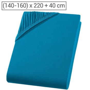 Preview: Drap-housse premium pour lit boxspring et lit à eau - pétrole, 140-160x220 cm - 190 g/m2 coton/élasthanne - bonnet 40 cm - Oeko-Tex - sans repassage & doux