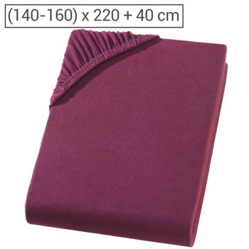 Preview: Drap-housse premium pour lit boxspring & lit à eau - bordeaux, 140-160x220 cm - 190 g/m2 coton/élasthanne - bonnet 40 cm - Oeko-Tex - infroissable & doux