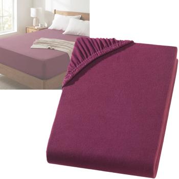 Drap-housse premium pour lit boxspring & lit à eau - bordeaux, 140-160x220 cm - 190 g/m2 coton/élasthanne - bonnet 40 cm - Oeko-Tex - infroissable & doux