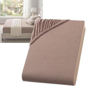 Drap extensible premium pour lit boxspring & lit à eau - nougat, 140-160x220 cm - 190 g/m² coton/élasthanne - bonnet 40 cm - Oeko-Tex - infroissable & doux