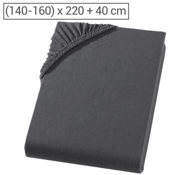 Preview: Premium Spannbetttuch für Boxspringbett & Wasserbett - Anthrazit, 140-160x220 cm - 190g/m2 Baumwolle/Elasthan - 40cm Steghöhe - Oeko-Tex - Bügelfrei & Weich