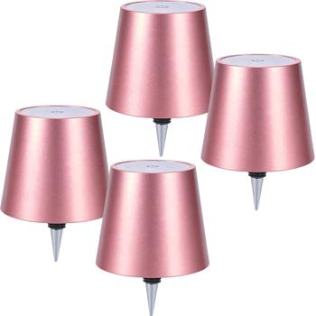 Preview: Set da 4 lampade a bottiglia, batteria con 8 h di autonomia: dimmerabili – 3600 mAh – 3 colori di luce, rose gold – illuminazione d’atmosfera – luce per bottiglia con paralume in metallo