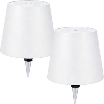 Preview: Set di 2 lampade per bottiglia, batteria da 8 h: dimmerabili – 3600 mAh – 3 colori di luce, bianco – illuminazione d’atmosfera – luce decorativa per bottiglia con paralume in metallo