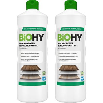 Set de 2 concentrés nettoyants pour parquets en bois pour robots laveurs, parfum citron, végan, 1 L, biodégradable, séchage rapide