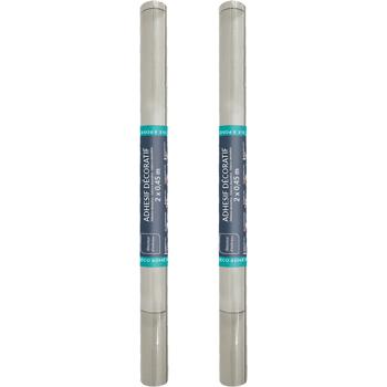 Preview: Set de 2 pellicules adhésives briques élégantes, blanc – pellicule décorative auto-adhésive de haute qualité, 45 cm x 200 cm