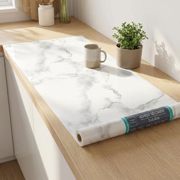 Hochwertige Klebefolie Weisser Marmor – Moderne Dekofolie, selbstklebend, 45cmx200cm