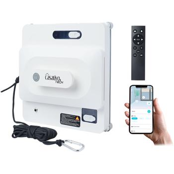 Preview: Robot Lave-Vitre Connecté - Nettoyage Automatique sans Traces Miroirs Carrelage - App Télécommande - Capteurs Fenêtres Sans Cadre - 72W