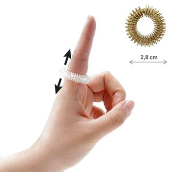 Set Antistress Da 16 Pezzi Con Anelli E Bracciali Per Agopressione | Massaggiatori Per Dita, Mani E Piedi, Oro