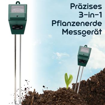 Preview: Präzises 3-in-1 Pflanzenerde Messgerät, Bodentester misst Feuchtigkeit, pH-Wert und Lichtverhältnisse, Finden Sie den idealen Standort für Pflanzen