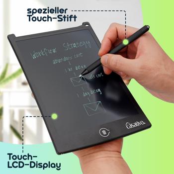 Preview: LCD-Schreibtafel (21,5 cm) mit präzisem Eingabestift – Elektronisches Zeichentablett für Notizen & Skizzen, inkl. Batterie