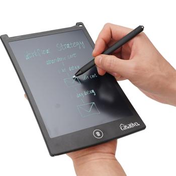 Preview: Moderna tavoletta da scrittura LCD (21,5 cm, nera) con stilo preciso: tavoletta da disegno elettronica per appunti, schizzi e scrittura creativa