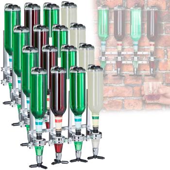 4er Set Getränkespender für 4 Flaschen, Wandmontage – Dosierer mit Finger-Push, ideal für Partyräume, Kellerbar & Gartenlaube, Bar-Zubehör