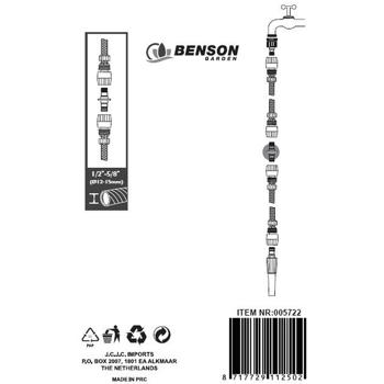 Preview: Giunto per tubo 1/2“–5/8“ – raccordo per tubi da giardino extra lunghi – robusto, durevole, in plastica, grigio/nero – per tubi Ø 12–15 mm