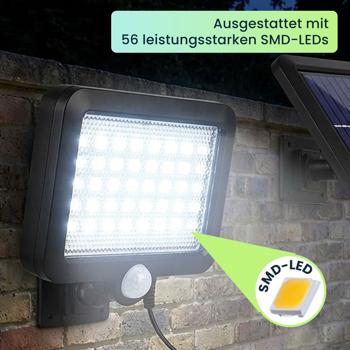 Preview: Leistungsstarkes LED-Flutlicht mit Solarbetrieb & Bewegungssensor, wetterfest (IP44), ideal für Garten, Einfahrt & Terrasse, energieeffizient & hell