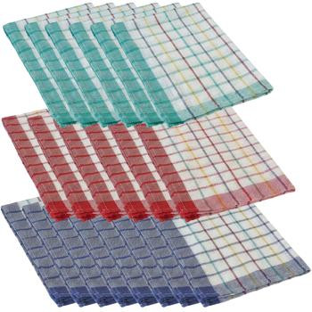 20er-Set Geschirrtücher aus 100 % Baumwolle - Saugstark & langlebig für Küche - 50x70 cm, waschbar bei 60°C - Fusselfrei & hygienisch mit Karomuster