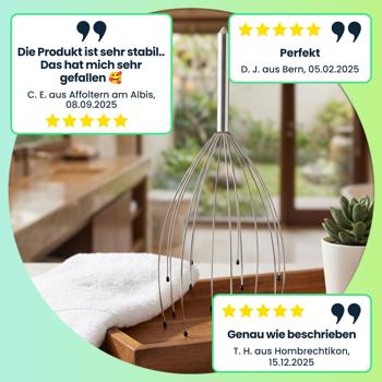 Preview: 2er-Set Kopfmassagegerät mit Wohlfühl-Noppen, Kopfmassage-Spinne für tiefe Entspannung, Wellness und Stressabbau, sofortige Wirkung