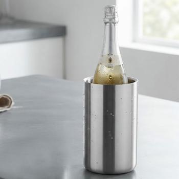 Edelstahl Weinkühler Ø 12cm – Elegantes & zeitloses Design, doppelwandig für kühlen Wein, stilvoller Flaschenkühler