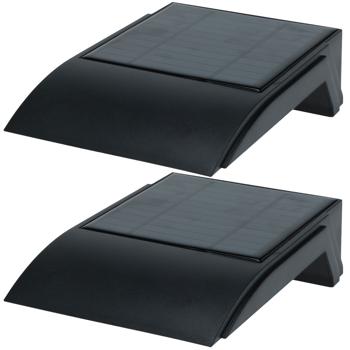 Preview: Set di 2 applique solari a LED per esterni – sensore di movimento PIR, 50 lumen, nero – per ingressi di casa, giardini, terrazze – installazione senza fili